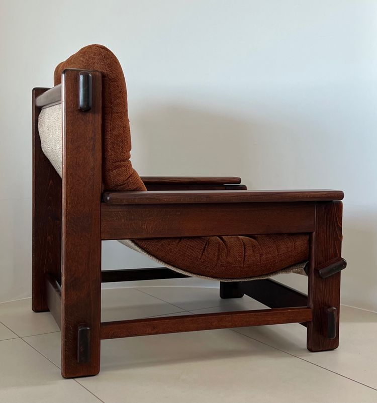 Scandinavian oak armchair, 60s