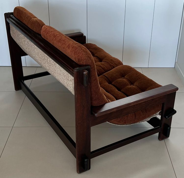 Scandinavian oak two-seater sofa, 60s