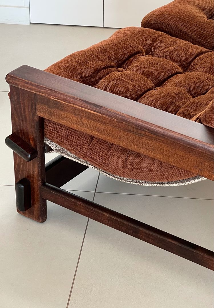 Scandinavian oak two-seater sofa, 60s