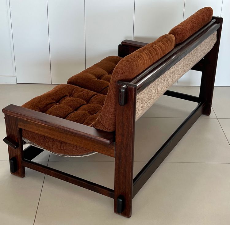Scandinavian oak two-seater sofa, 60s