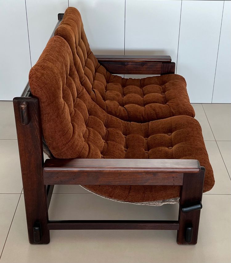 Scandinavian oak two-seater sofa, 60s