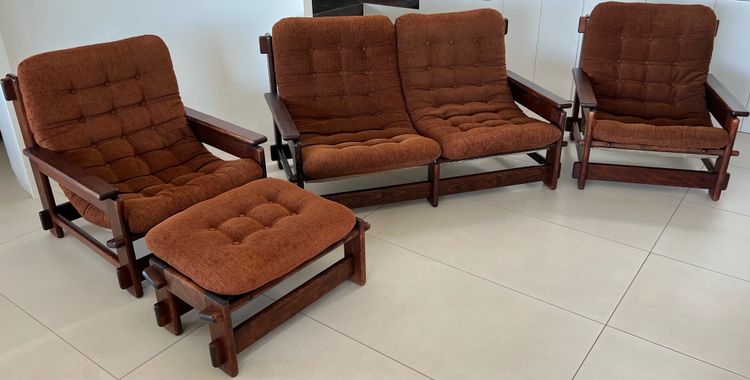 Scandinavian oak two-seater sofa, 60s