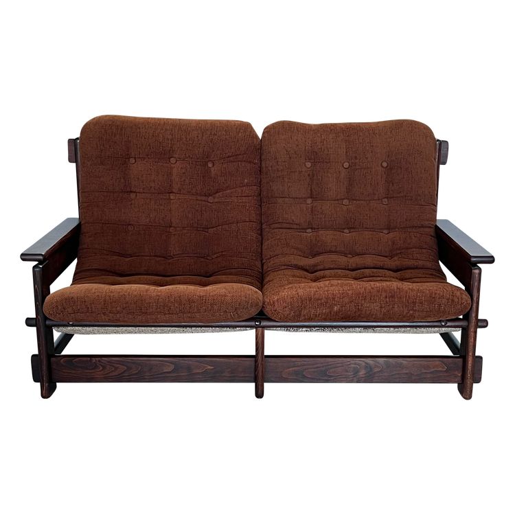 Scandinavian oak two-seater sofa, 60s