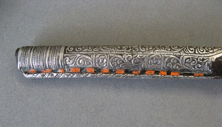 Pistola orientale a pietra focaia Impero Ottomano XIX secolo.