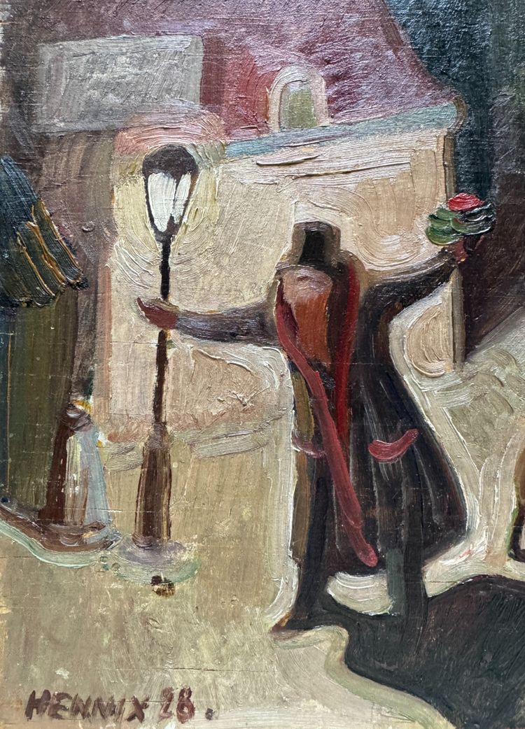 Axel Hennix (1905-1988) - Swedish School - Night Encounters in Stockholm, 1928