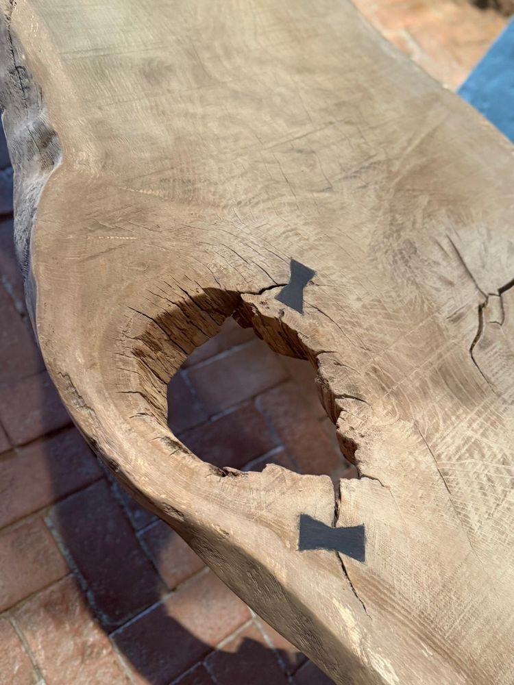Table basse ( salon) reconstruit avec du vieux chêne datant des années 1950(environ)