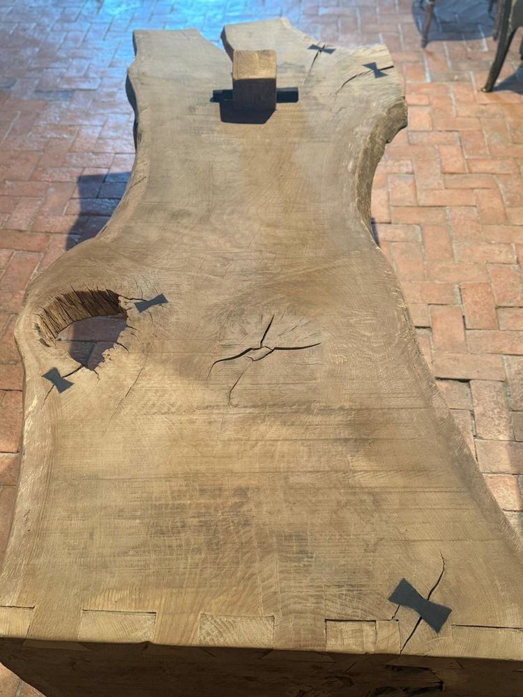 Table basse ( salon) reconstruit avec du vieux chêne datant des années 1950(environ)