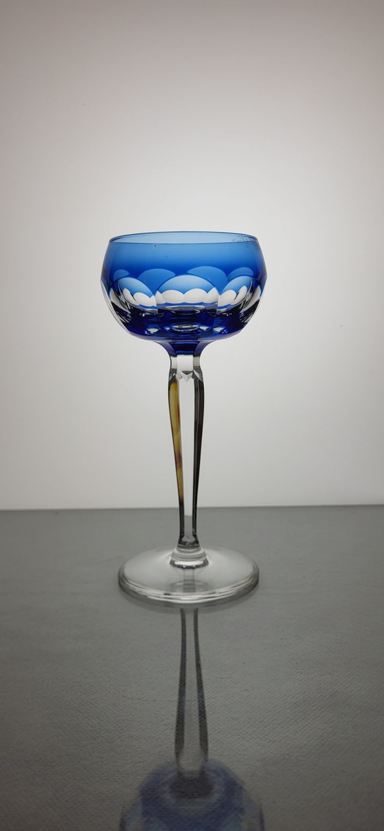 6 Val Saint Lambert crystal colored wine glasses