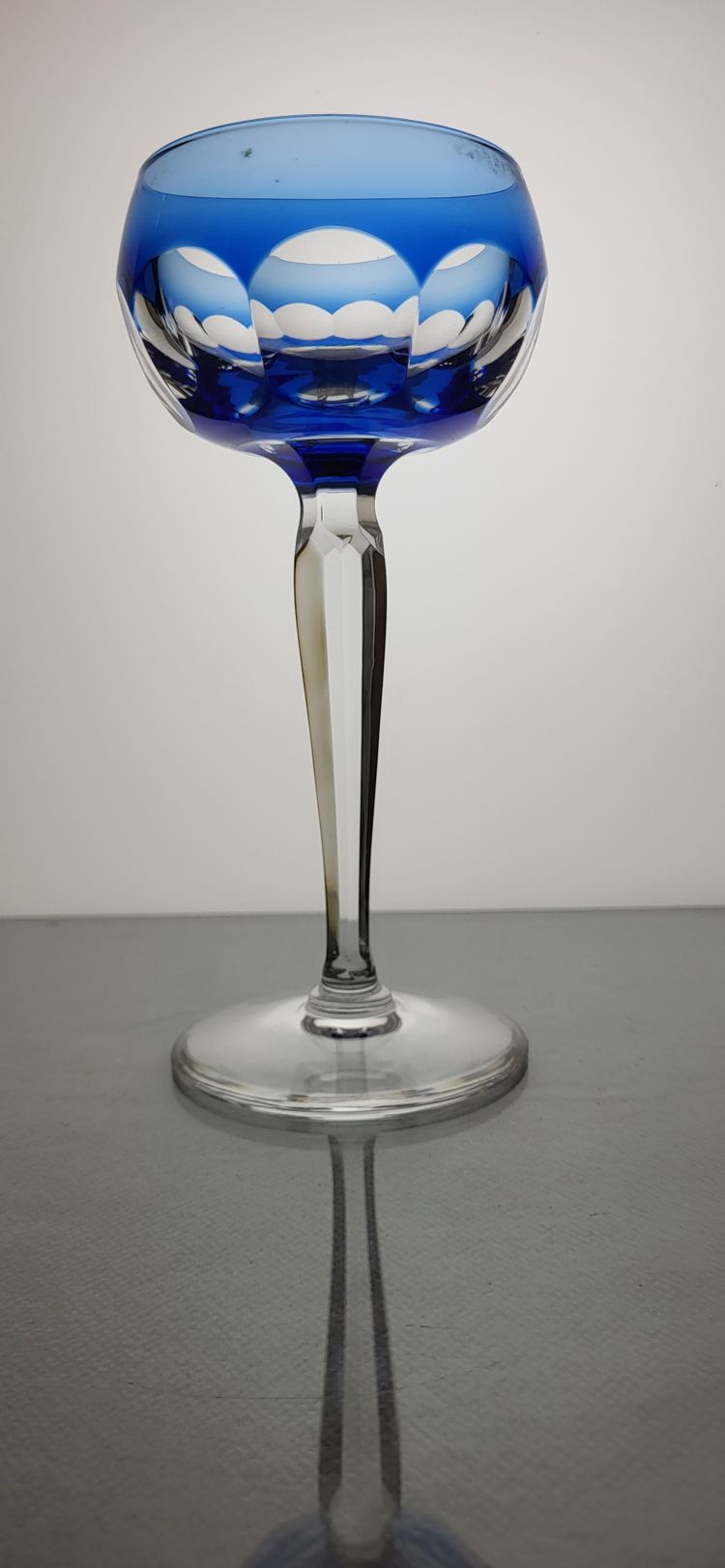 6 Val Saint Lambert crystal colored wine glasses