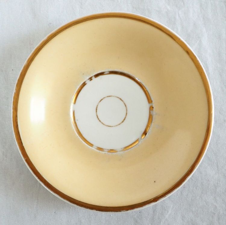Pair of Charles X period Empire coffee cups, Nankin and gold decor - Paris porcelain