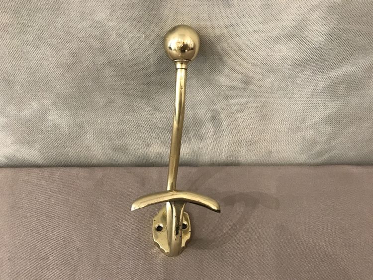 19th century brass coat rack and coat hook