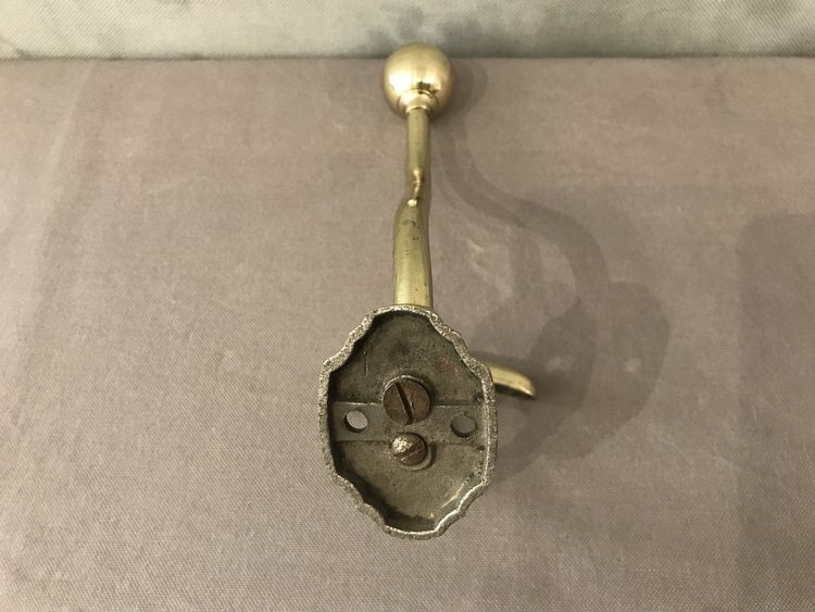 19th century brass coat rack and coat hook