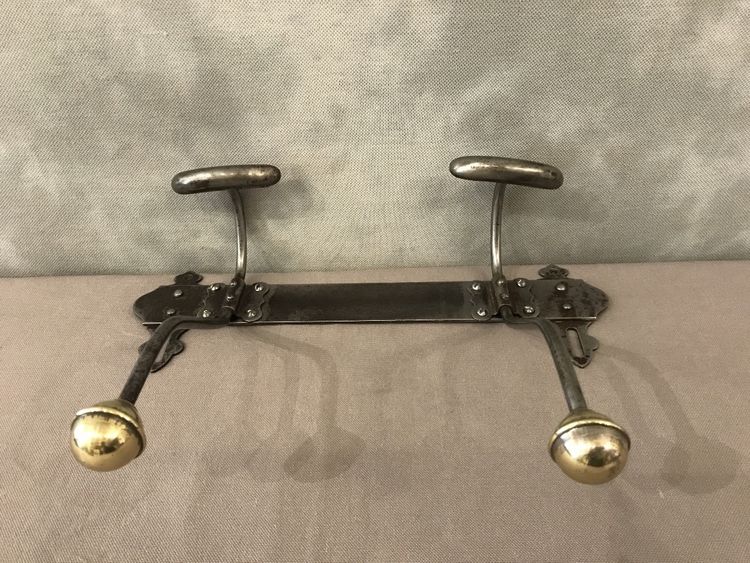 Porte manteaux, patères en fer poli d'époque 19 ème 