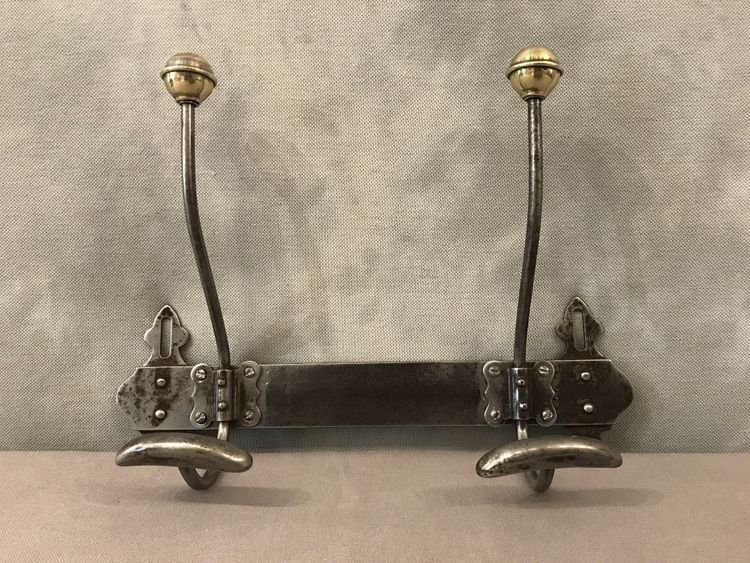 Porte manteaux, patères en fer poli d'époque 19 ème 
