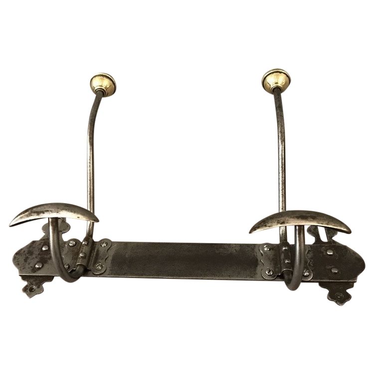 Porte manteaux, patères en fer poli d'époque 19 ème 