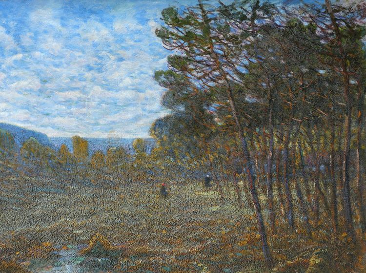 Julien Calvé, Pauillac, Landschaft der Médoc-Heide bei Peyblancan Gemälde Salon 1924 Bordeaux