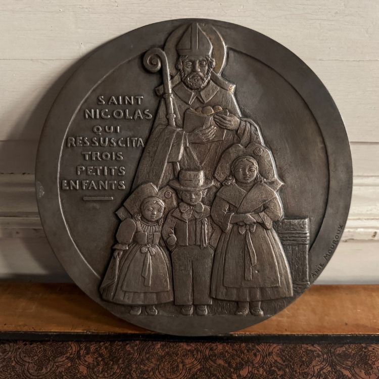 Metal medal matrix by Anie Mouroux Saint Nicolas 20th century