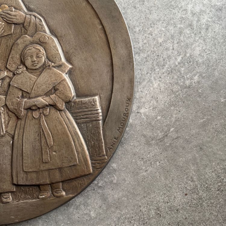 Metal medal matrix by Anie Mouroux Saint Nicolas 20th century