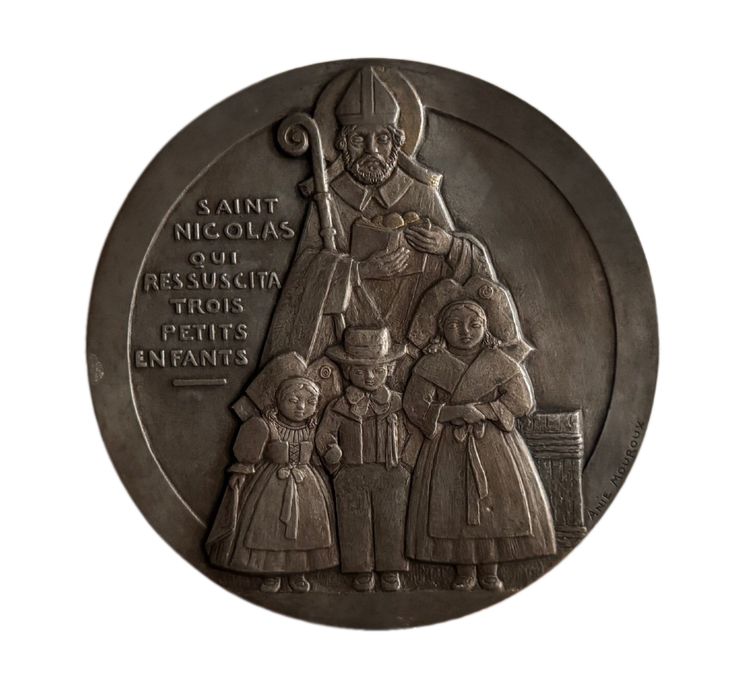 Metal medal matrix by Anie Mouroux Saint Nicolas 20th century