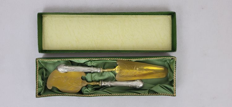 Silver Vermeil Art Nouveau pie server and cake server