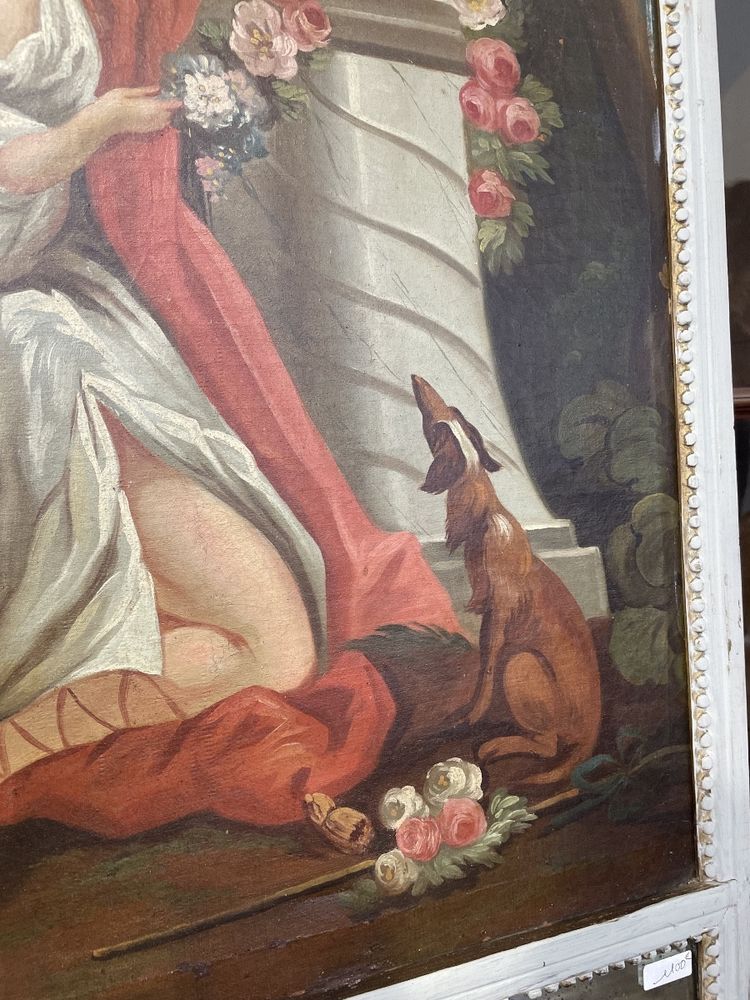 Louis XVI period trumeau with decoration of an allegory of love