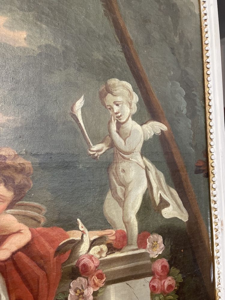 Louis XVI period trumeau with decoration of an allegory of love
