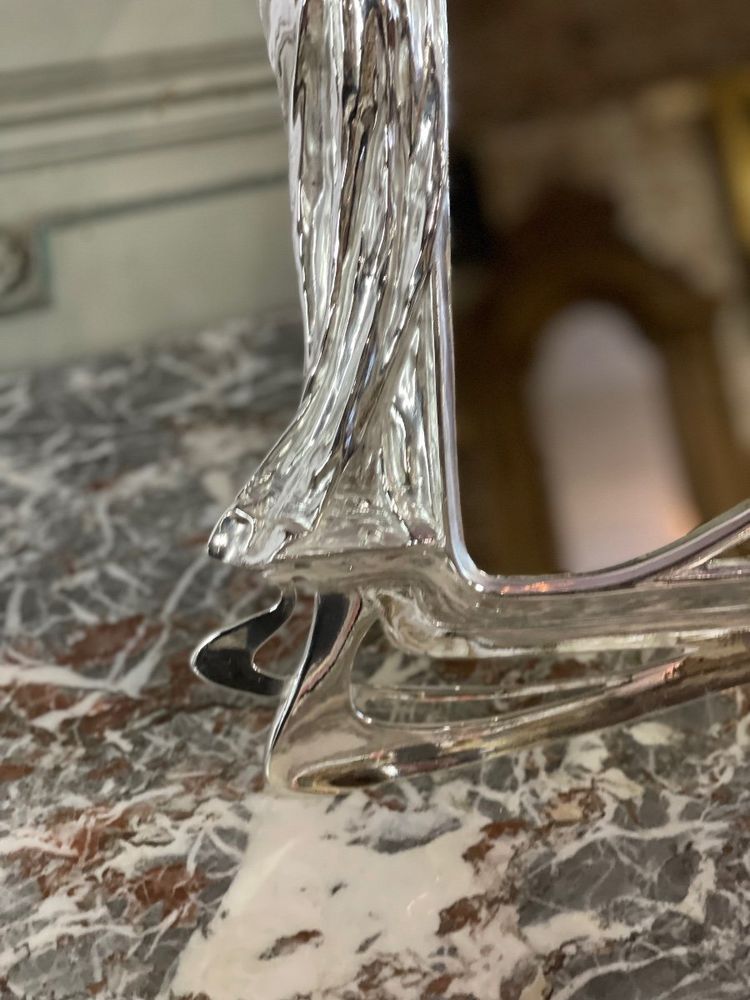 Silvered Bronze Table Mirror, Art Nouveau circa 1900