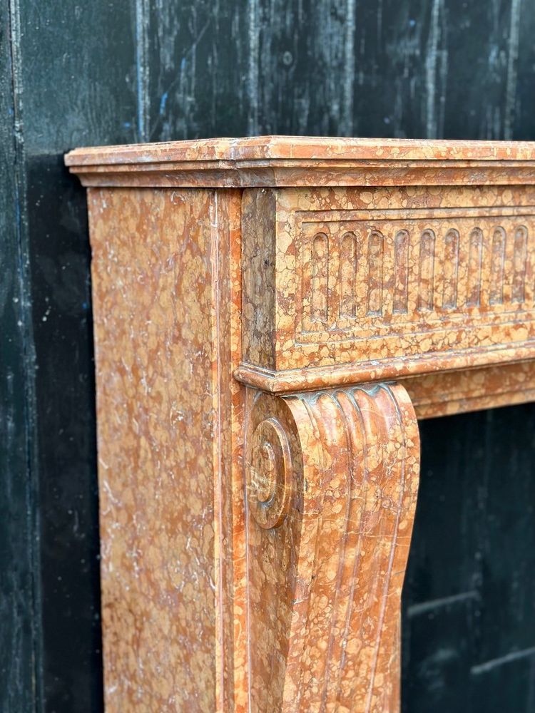 Louis XVI style mantel in Verona marble circa 1880