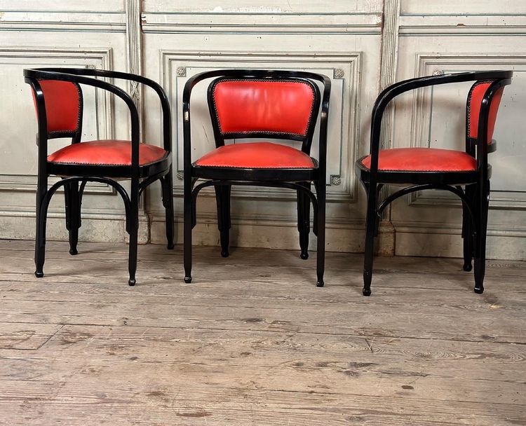 6 Fauteuils En Hêtre Courbé Par Gustav Siegel Pour Kohn