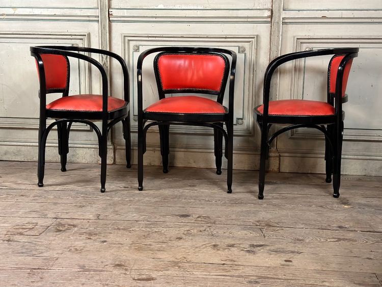 6 Fauteuils En Hêtre Courbé Par Gustav Siegel Pour Kohn