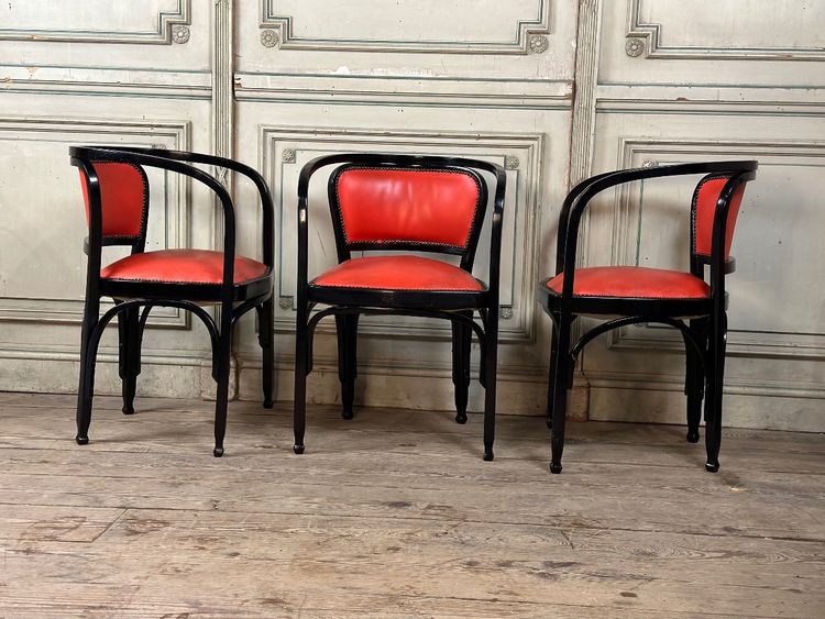 6 Fauteuils En Hêtre Courbé Par Gustav Siegel Pour Kohn