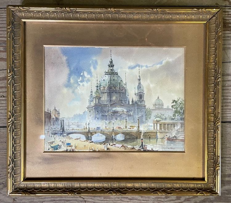 Vue De Berlin, Watercolor Signed Bottom Right, About 1930
