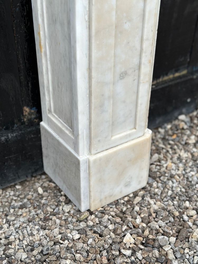 Kamin Aus Weißem Carrara-Marmor Um 1880
