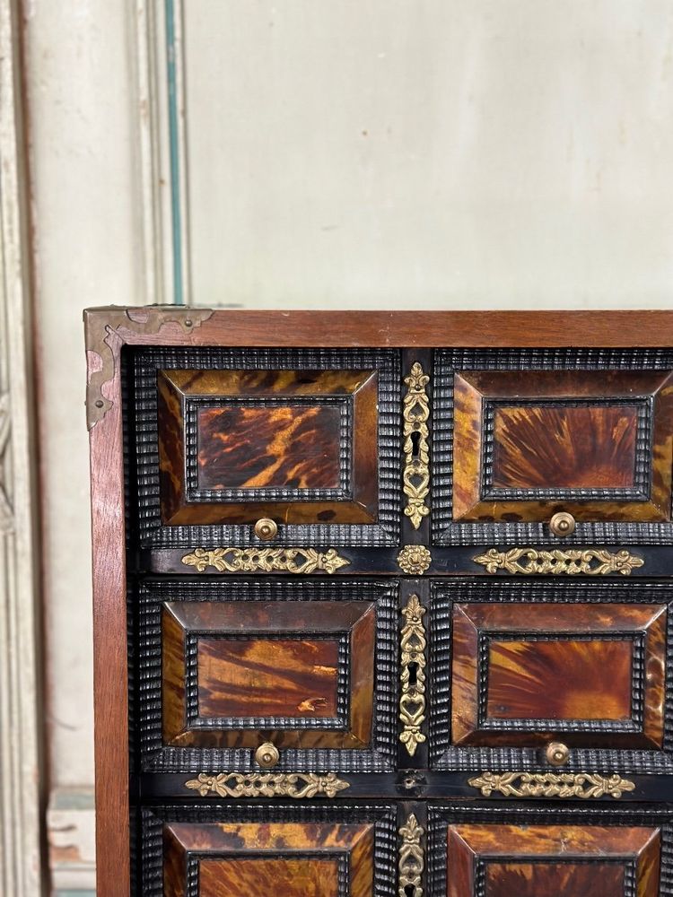 Cabinet En Bois Noirci Et écaille Blonde, Italie Fin XVIIéme Siècle