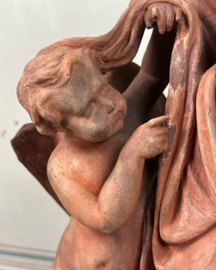 La Scultura, terracotta originale firmata e dedicata, Charles Van Oemberg