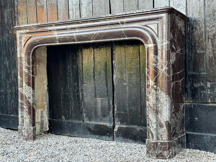 Louis XIV style Levanto marble mantel circa 1880