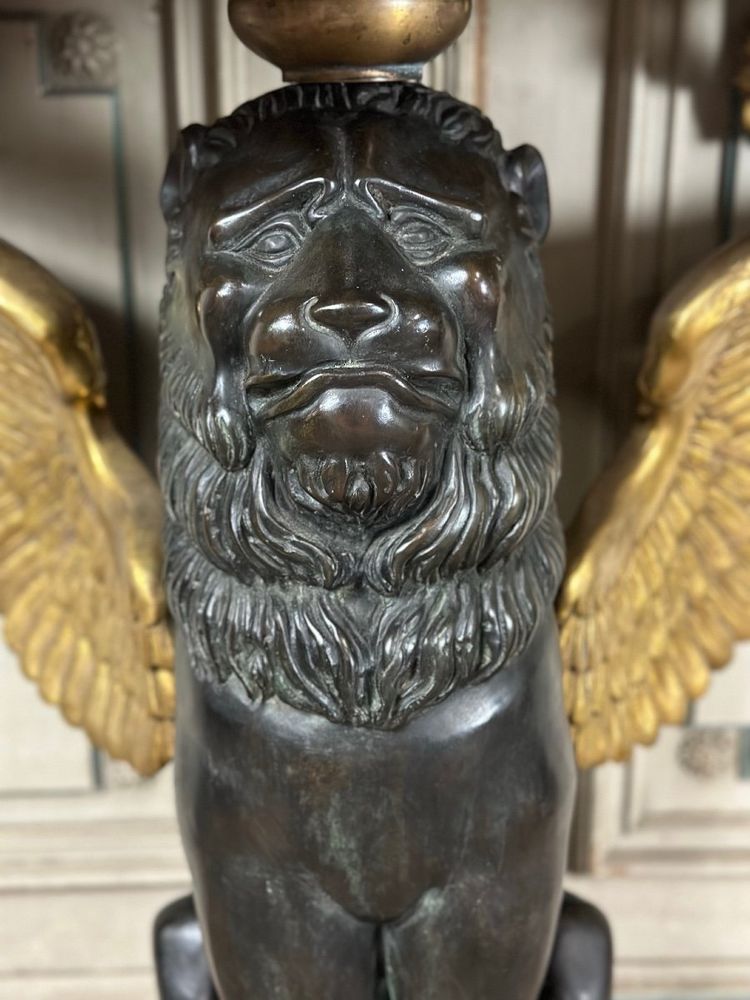 Coppia di console in marmo e bronzo Italia 1930 circa