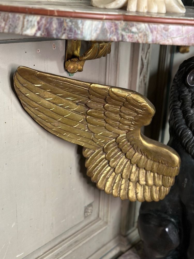 Coppia di console in marmo e bronzo Italia 1930 circa