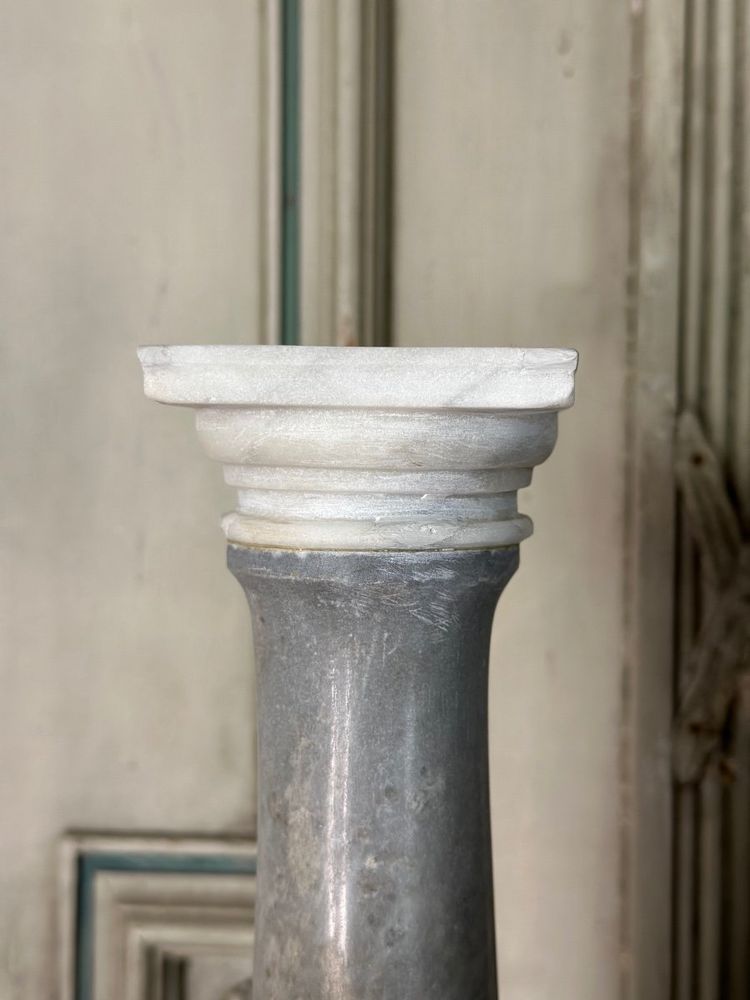 Pair De Colonnes En Marbre De Trois Couleurs, Grand Tour Circa 1880