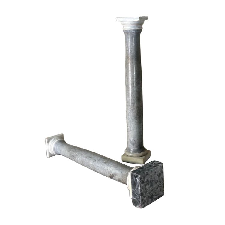 Pair De Colonnes En Marbre De Trois Couleurs, Grand Tour Circa 1880