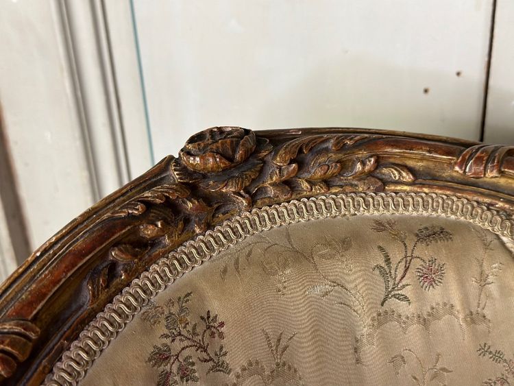 Louis XV Style Child's Bergère Chair in Carved and Gilded Wood Circa 1880