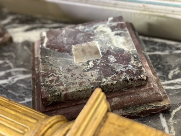 Paar Säulen Aus Holz Geschnitzt Und Vergoldet XVIII Jahrhundert