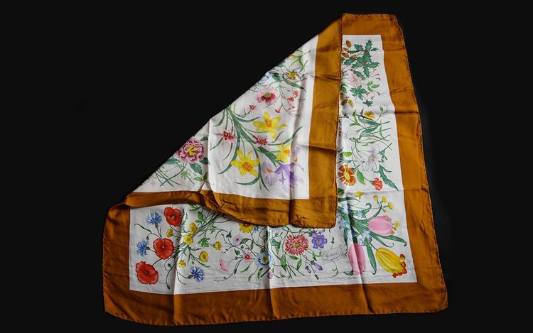 Gucci square, scarf  Perfect condition, C.1970