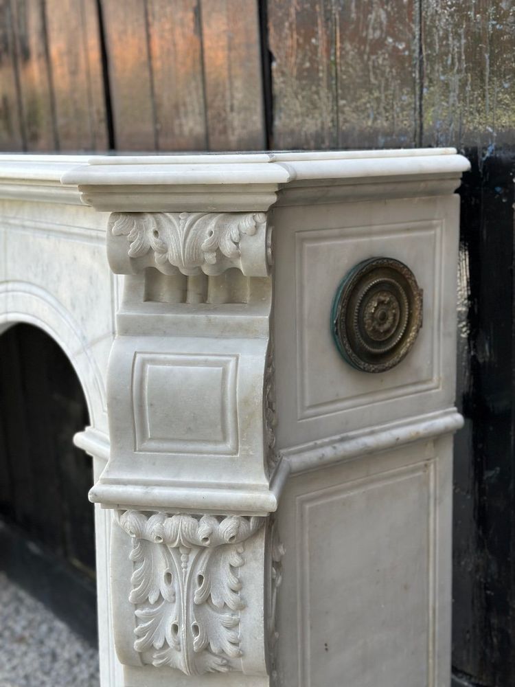Napoleon III Carrara marble mantel, circa 1880