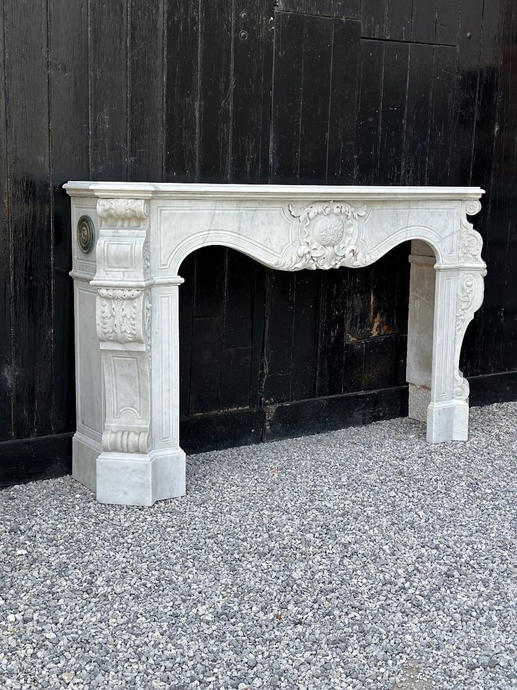 Napoleon III Carrara marble mantel, circa 1880