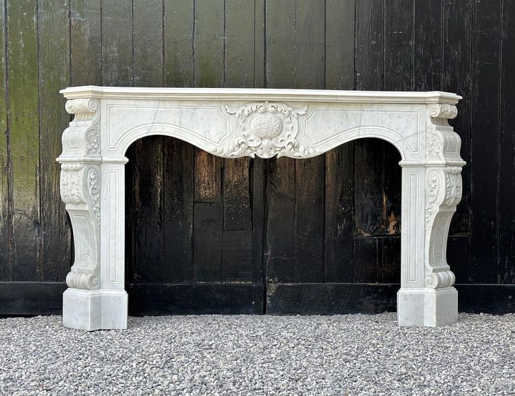 Napoleon III Carrara marble mantel, circa 1880