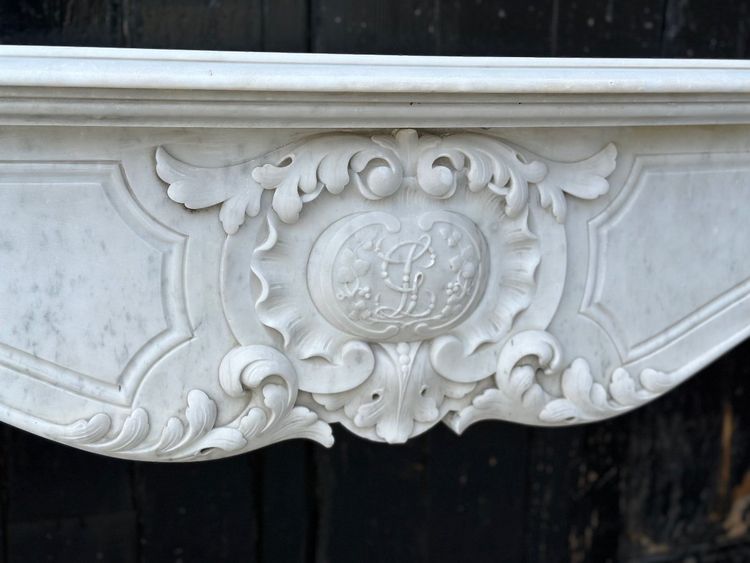 Napoleon III Carrara marble mantel, circa 1880