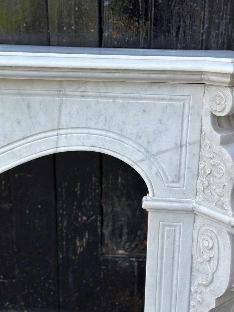 Napoleon III Carrara marble mantel, circa 1880