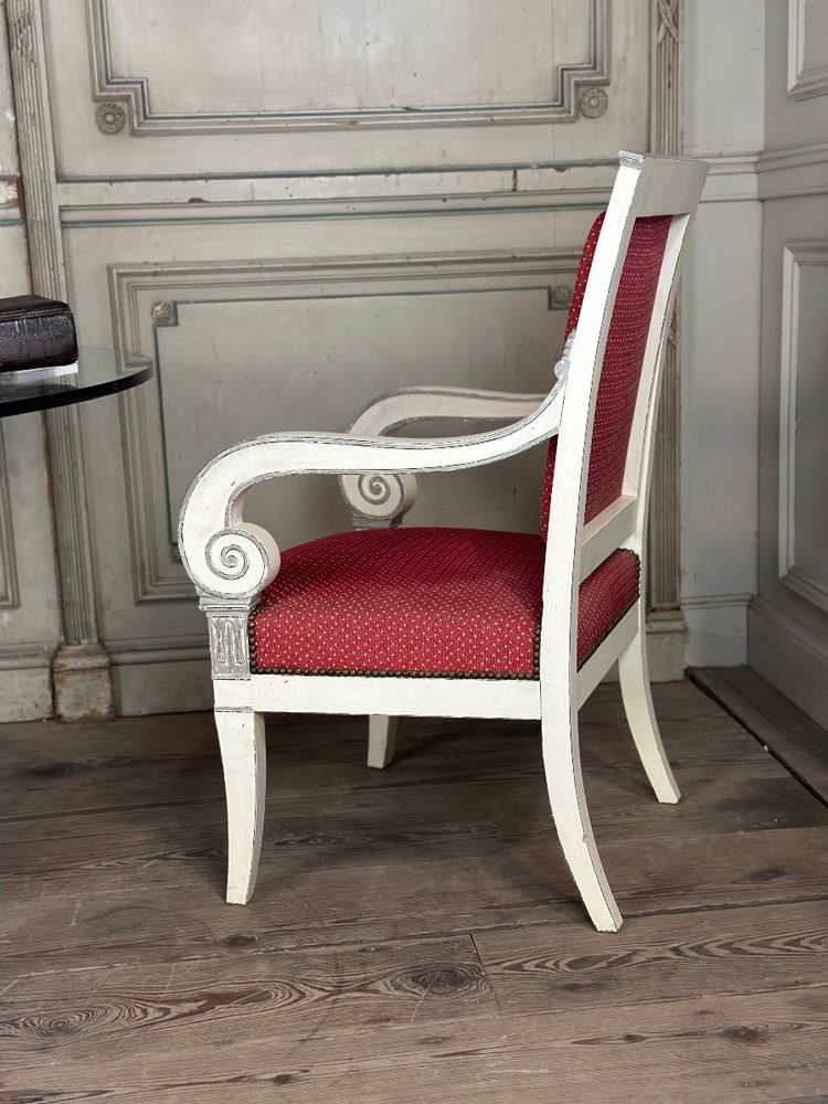 Paire De Fauteuils Empire, Patine Deux Tons Récente, XIXème Siècle