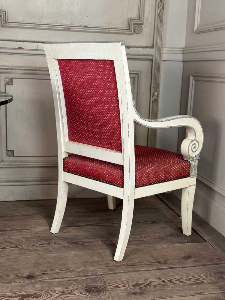 Paire De Fauteuils Empire, Patine Deux Tons Récente, XIXème Siècle
